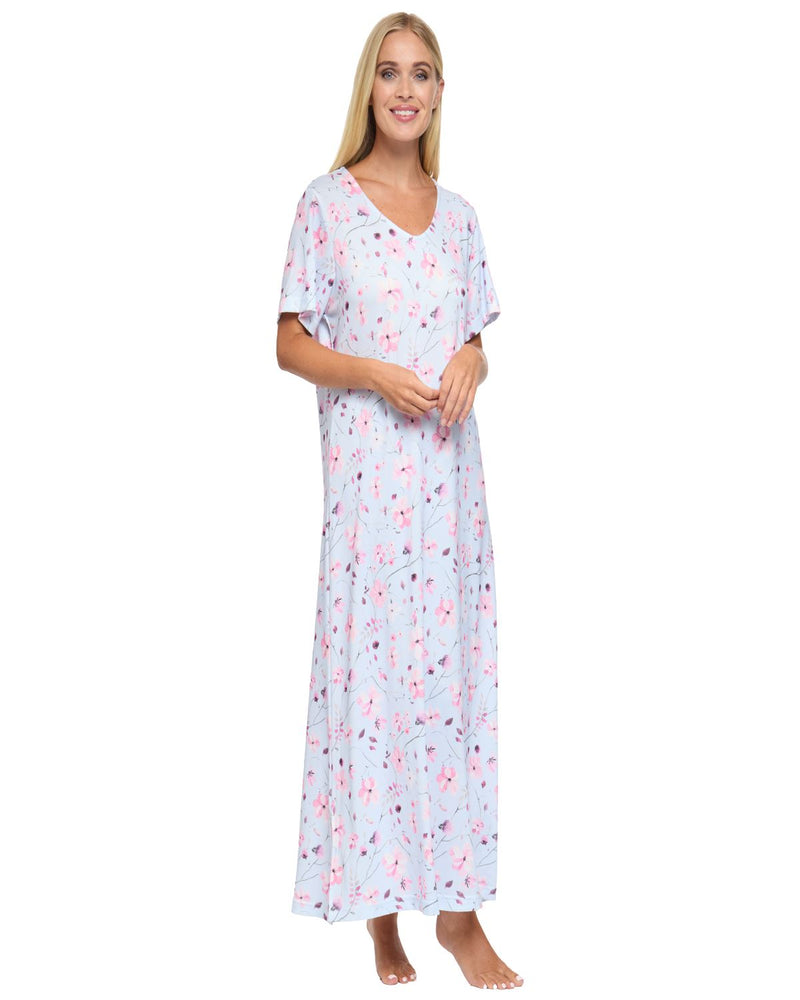 La Marquise Womens 'Floral Reflections' Short Sleeve Nightie