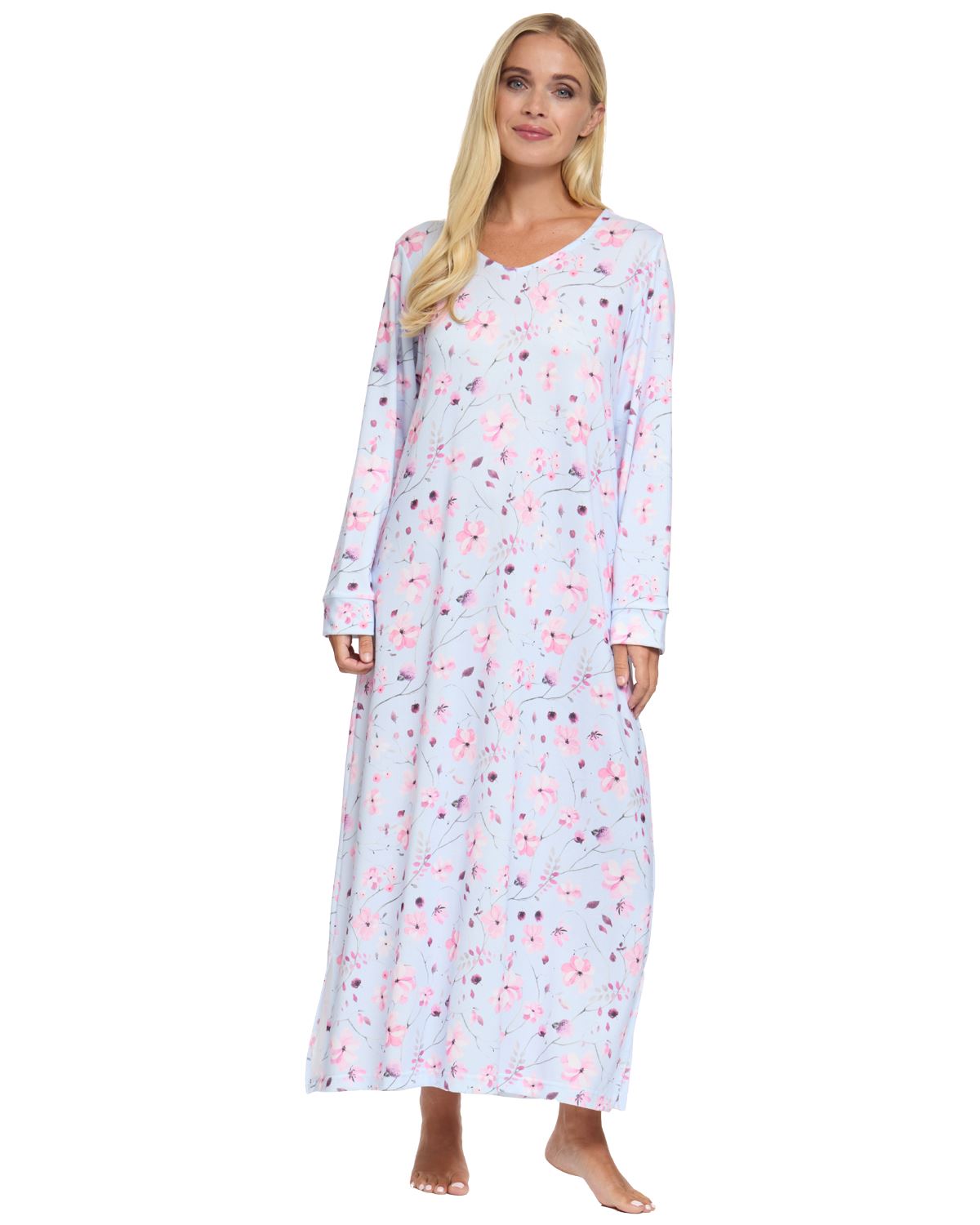 La Marquise Womens 'Floral Reflections' Long Sleeve Nightie