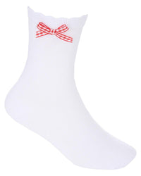 Girls 6 Pack Gingham Lace Socks
