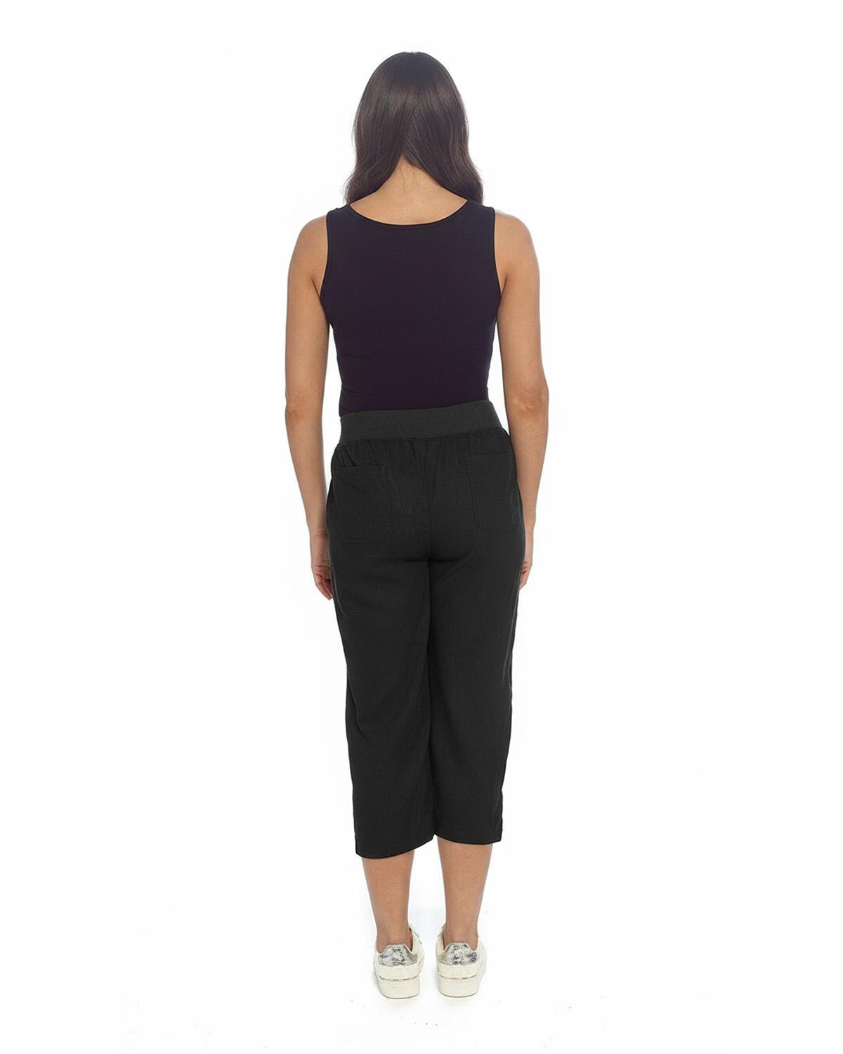 Indigo Roc Womens Cropped Linen Trousers