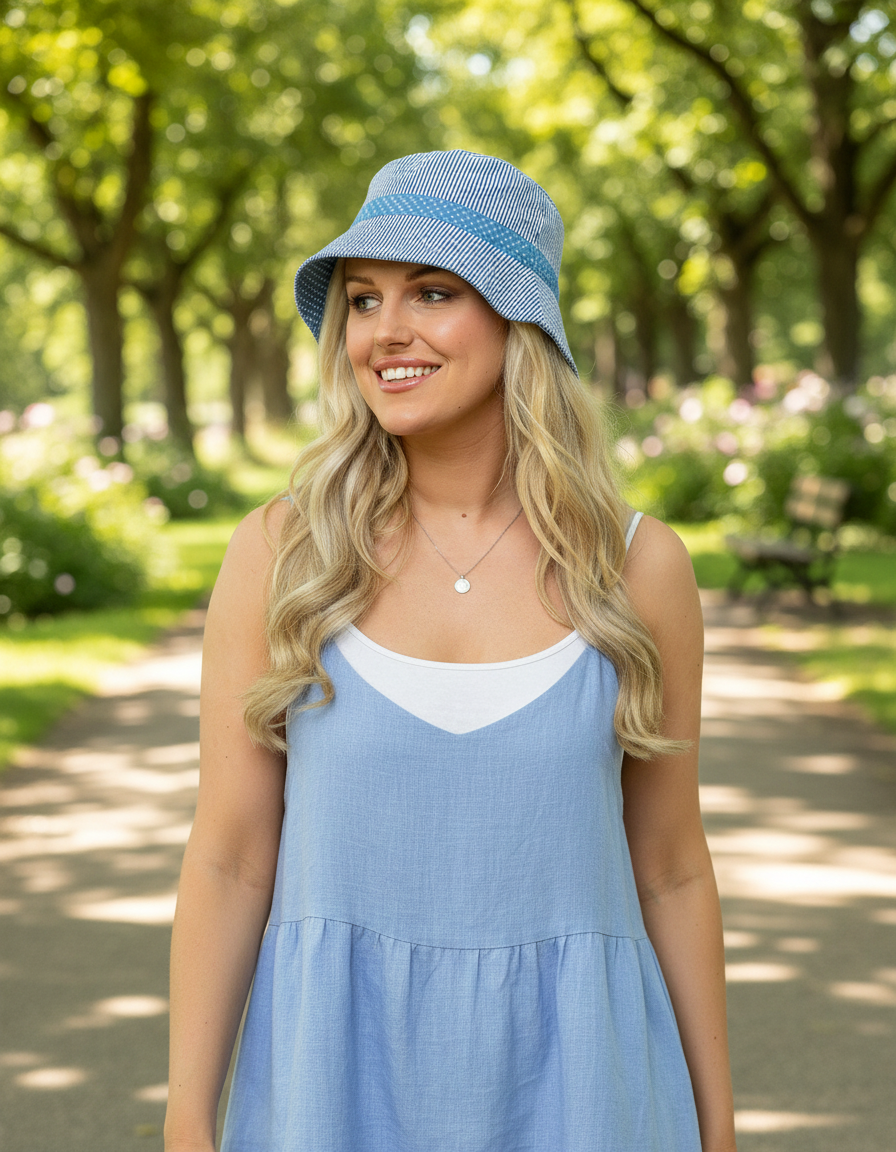 Foxbury Womens Cotton Reversible Bucket Hat