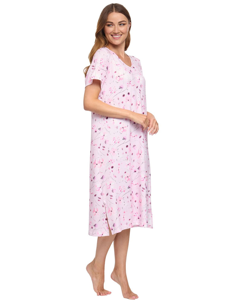 La Marquise Womens 'Floral Reflections' Short Sleeve Nightie