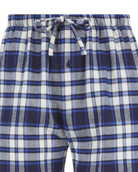 Walker Reid Mens Brushed Cotton Blue Check Pyjama Bottoms