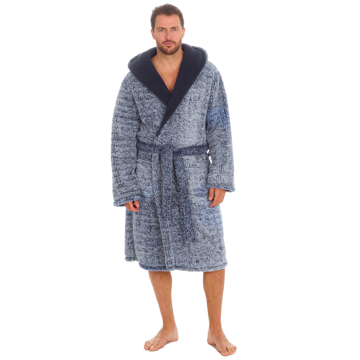 Slumber Hut Mens Sherpa Fleece Dressing Gown