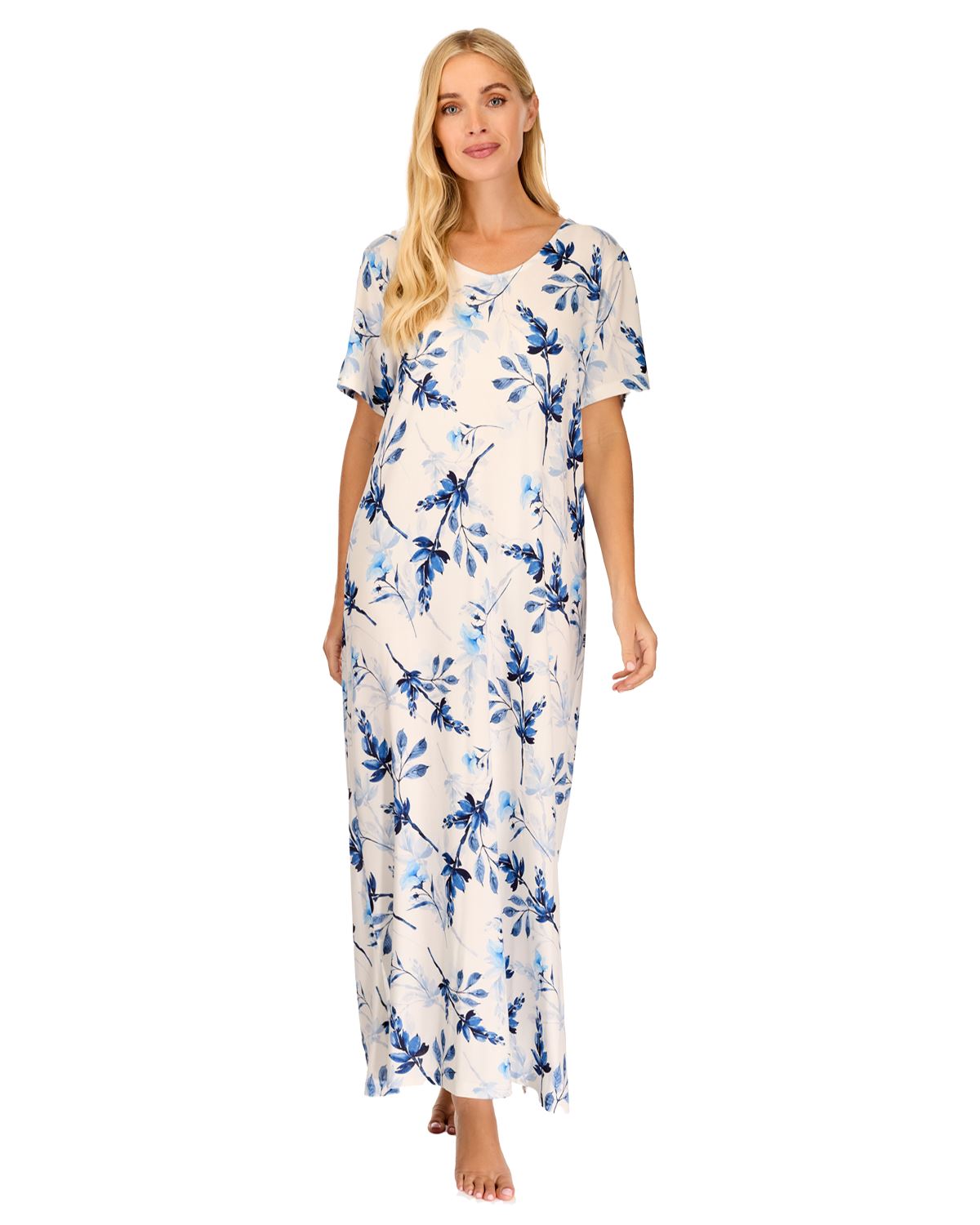 La Marquise Womens 'Berry & Blue' 43" & 50" Short Sleeve Nightie