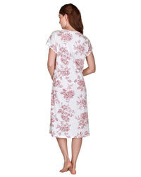La Marquise Womens Vintage Bouquet Short Sleeve 43" Jersey Nightie