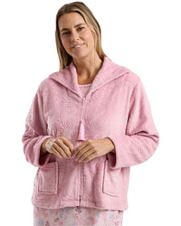 Marlon Womens Swirl Fleece Zip Bedjacket