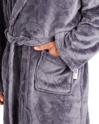 Huggable Mens Embossed Football Hooded Robe