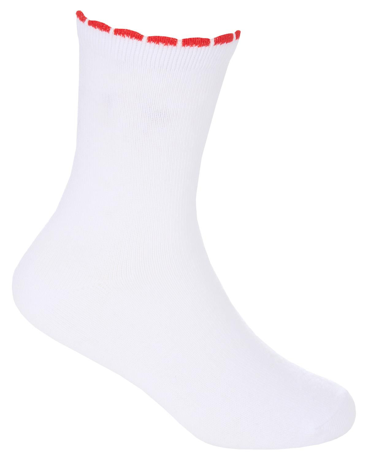 Girls 6 Pack Gingham Lace Socks