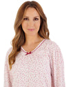Slenderella Womens Ditsy Print 42" Long Sleeve Jersey Nightdress