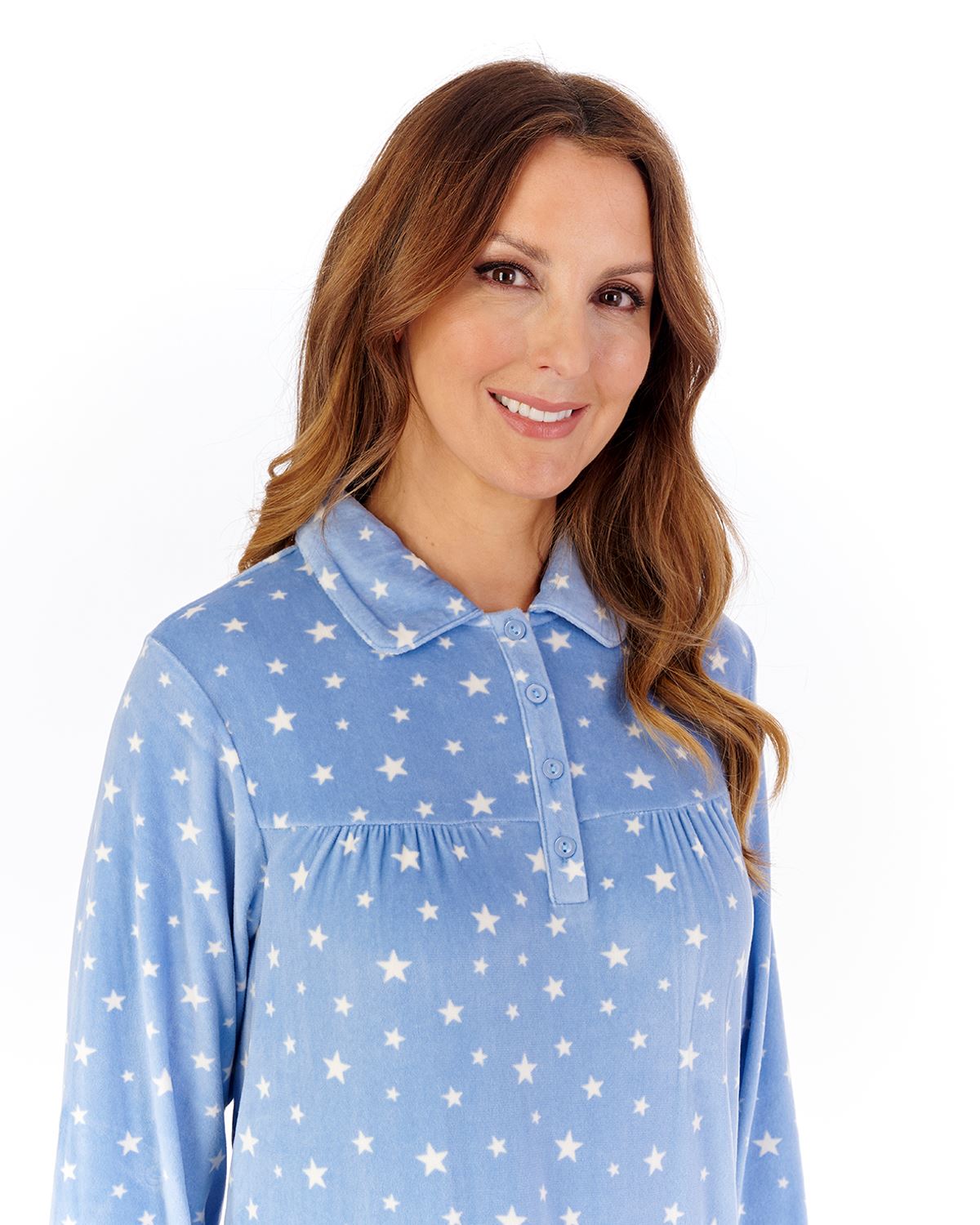 Slenderella Womens Supersoft Fleece 51" Long Sleeve Nightdress