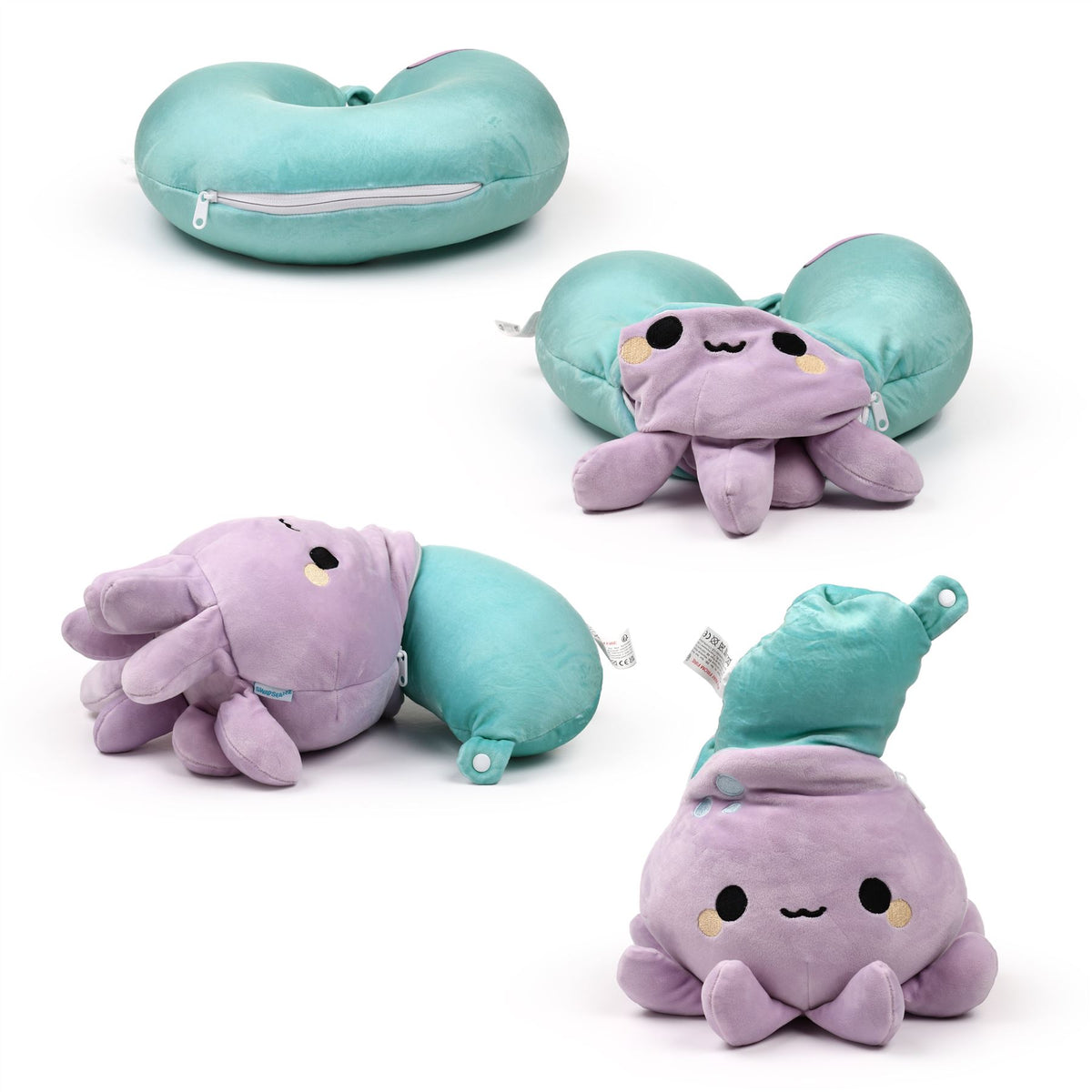 Swapseazzz Octopus 2-in-1 Plush Travel Pillow & Toy