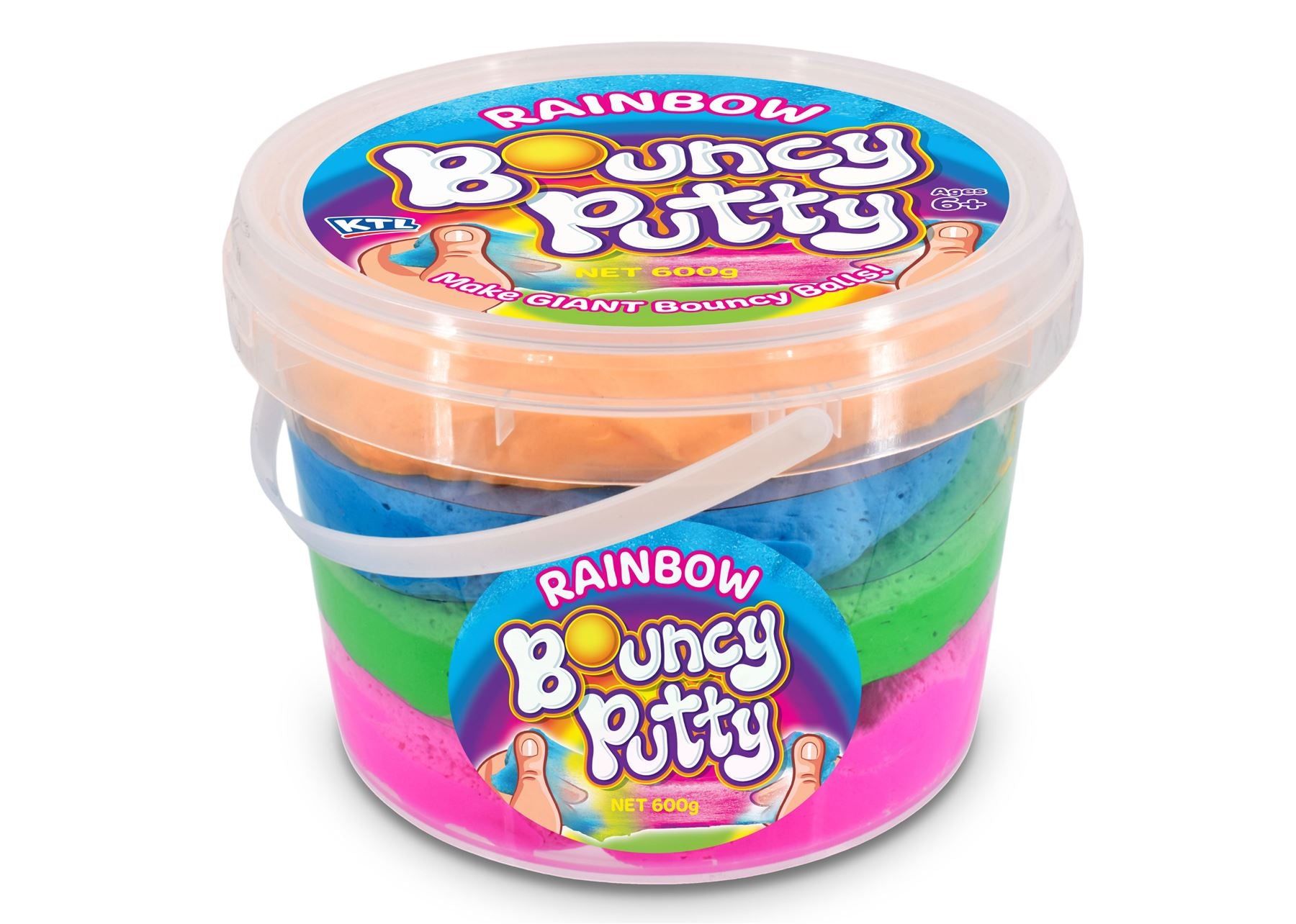 Jumbo 600g Rainbow Putty - Soft Stretchy Bouncy Sensory Slime for Kids