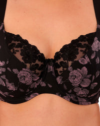 Gemm Womens Rose Print Underwired Bra