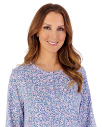 Slenderella Womens Multicoloured Floral 42" 3/4 Sleeve Nightdress