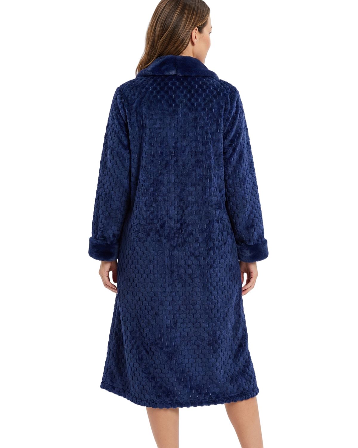 Marlon Womens Faux Fur Puff Fleece Zip Robe