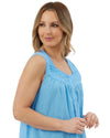 Marlon Womens Linear Floral 40" Sleeveless Button Nightie