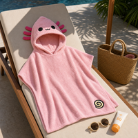 Adoramals Maddie the Axolotl Kids Hooded Towel