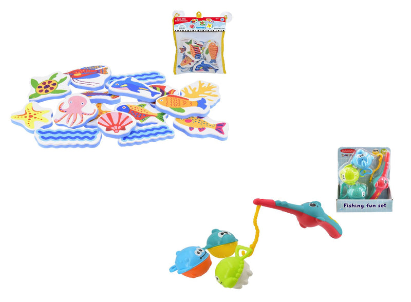 Kids Bath Toys - Stickers and Fishing Rod Set