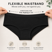 Girls 10 Pack Plain Black Short Knickers