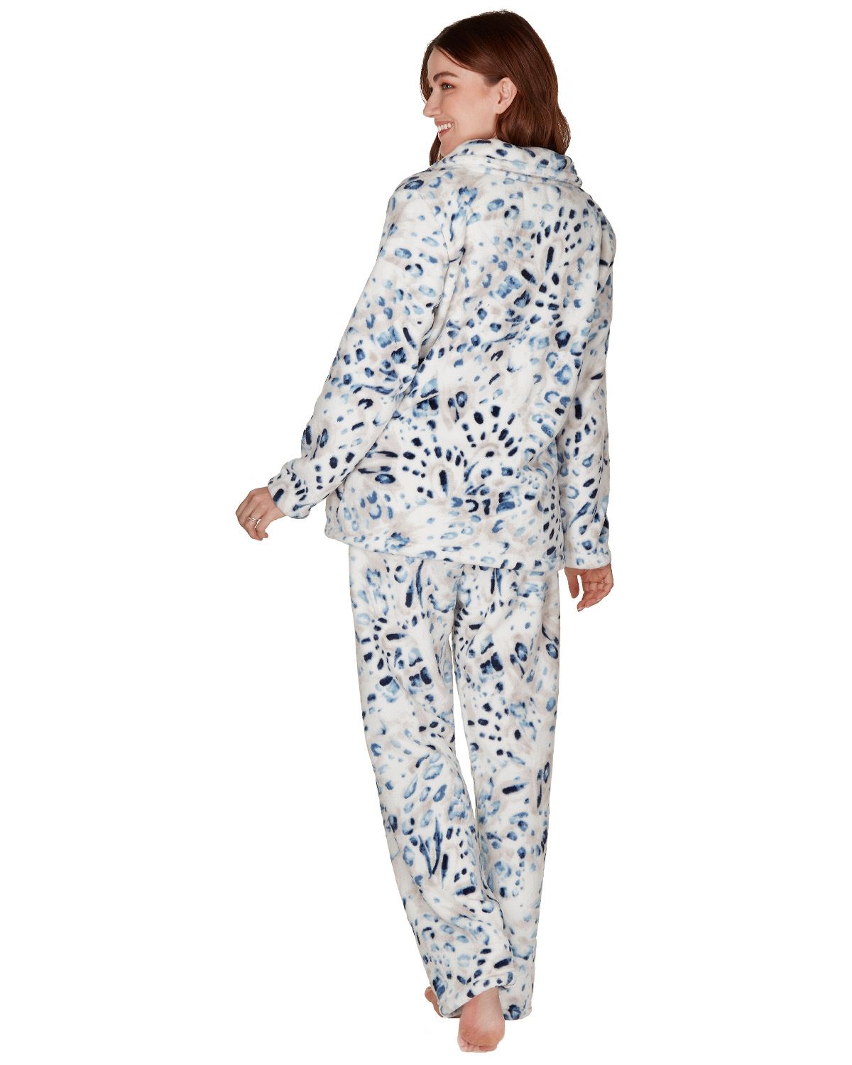 La Marquise Womens 'Blue Leopard' Supersoft Lounge Pyjamas