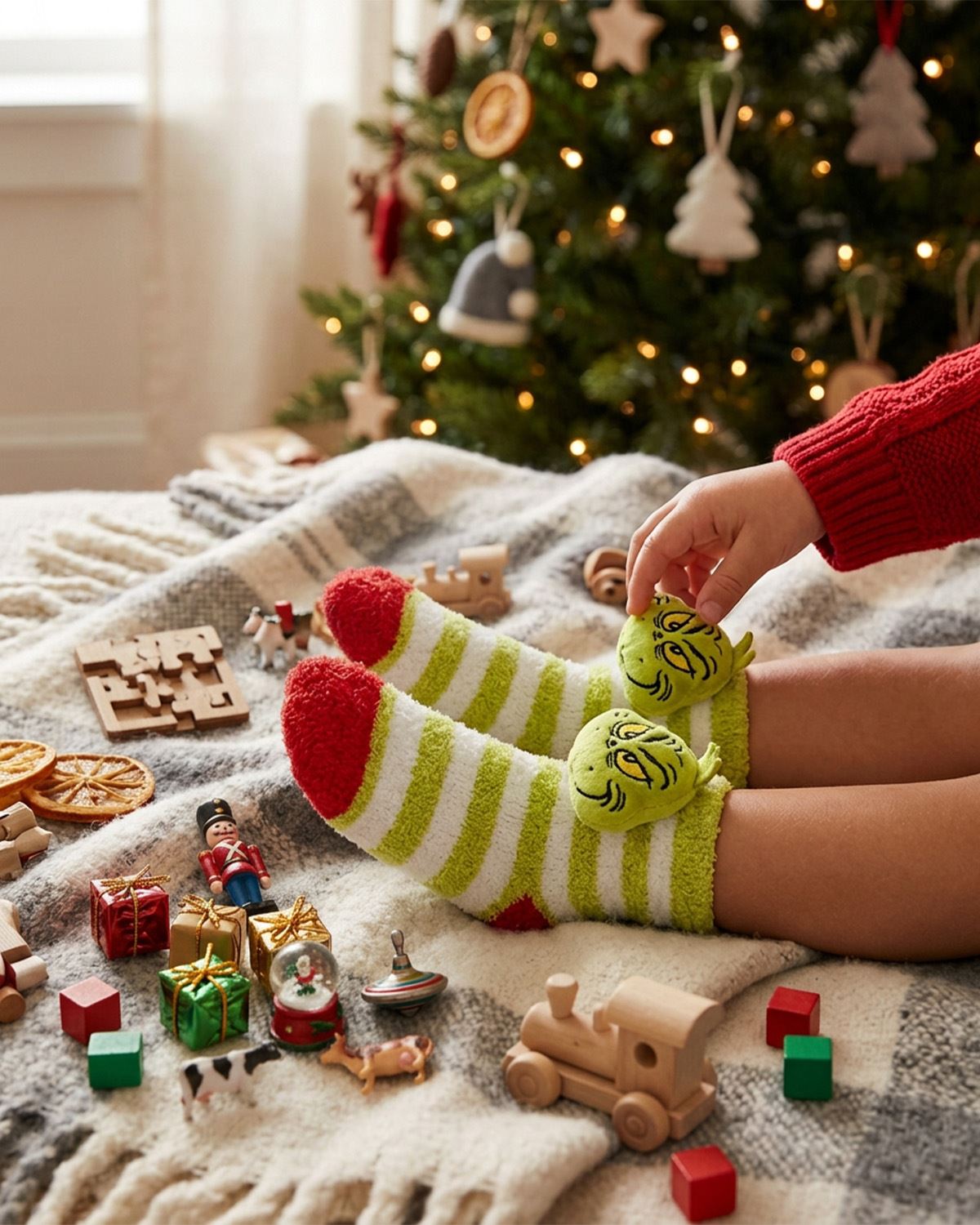 1 Pair Grinch Cosy Socks - Gift Box