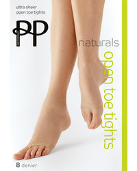Pretty Polly Womens 8 Denier Open Toe Tights