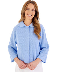 Slenderella Womens Jacquard Knit Peter Pan Bedjacket