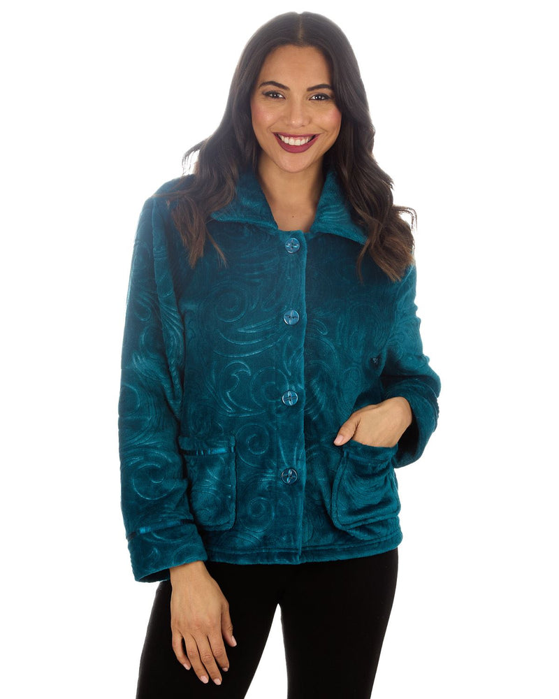 Ladies Embossed Button Bed Jacket