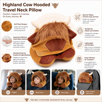 Hoodeazzz Adoramals Plush Memory Foam Travel Pillow & Hood