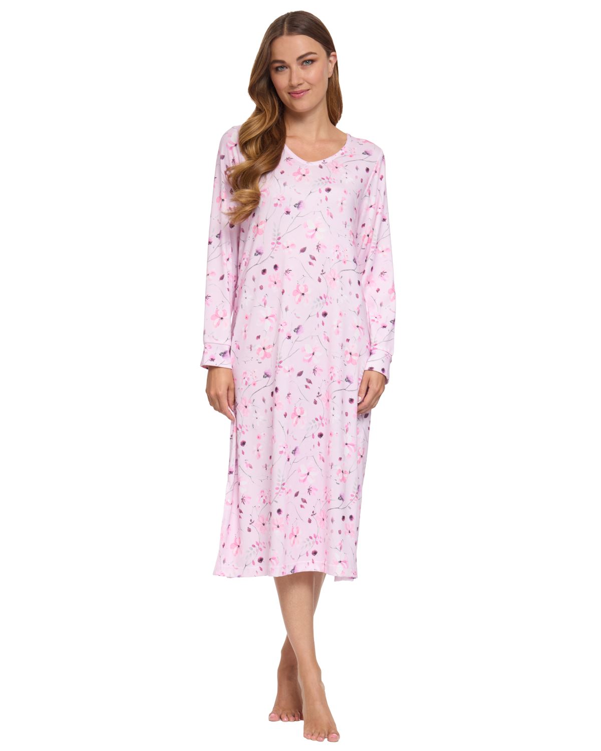 La Marquise Womens 'Floral Reflections' Long Sleeve Nightie