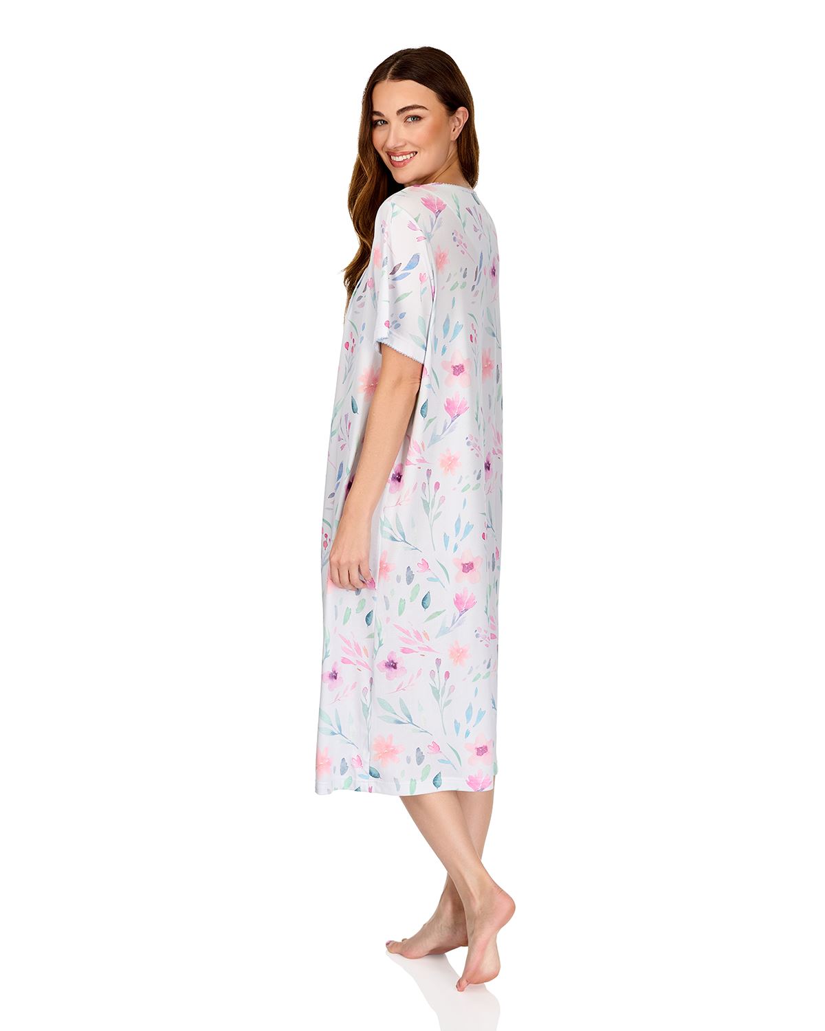La Marquise Womens 'Watercolours' 43" & 50" Short Sleeve Nightie