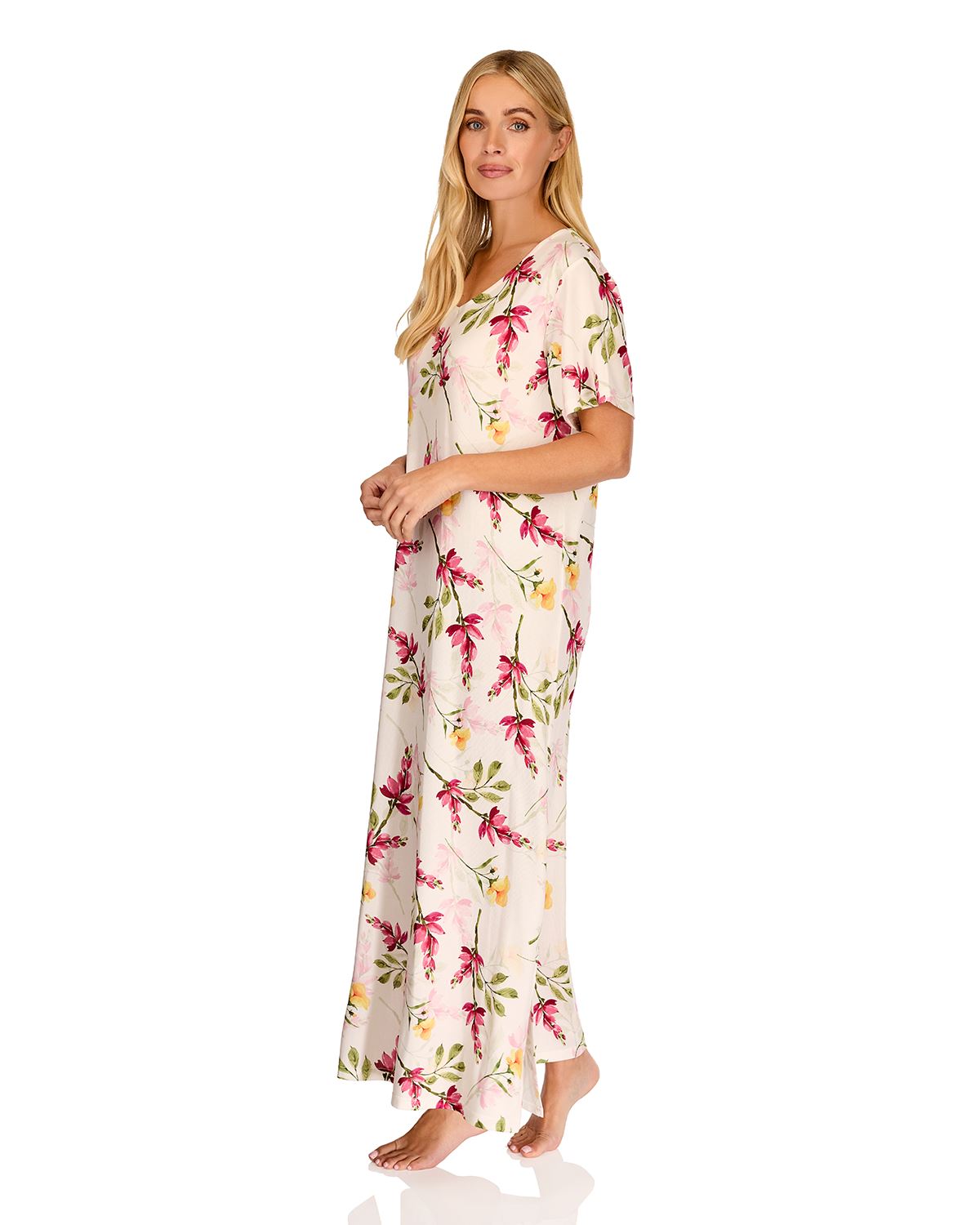 La Marquise Womens 'Berry & Blue' 43" & 50" Short Sleeve Nightie