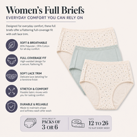 Anucci Womens Lace Trim Full Briefs