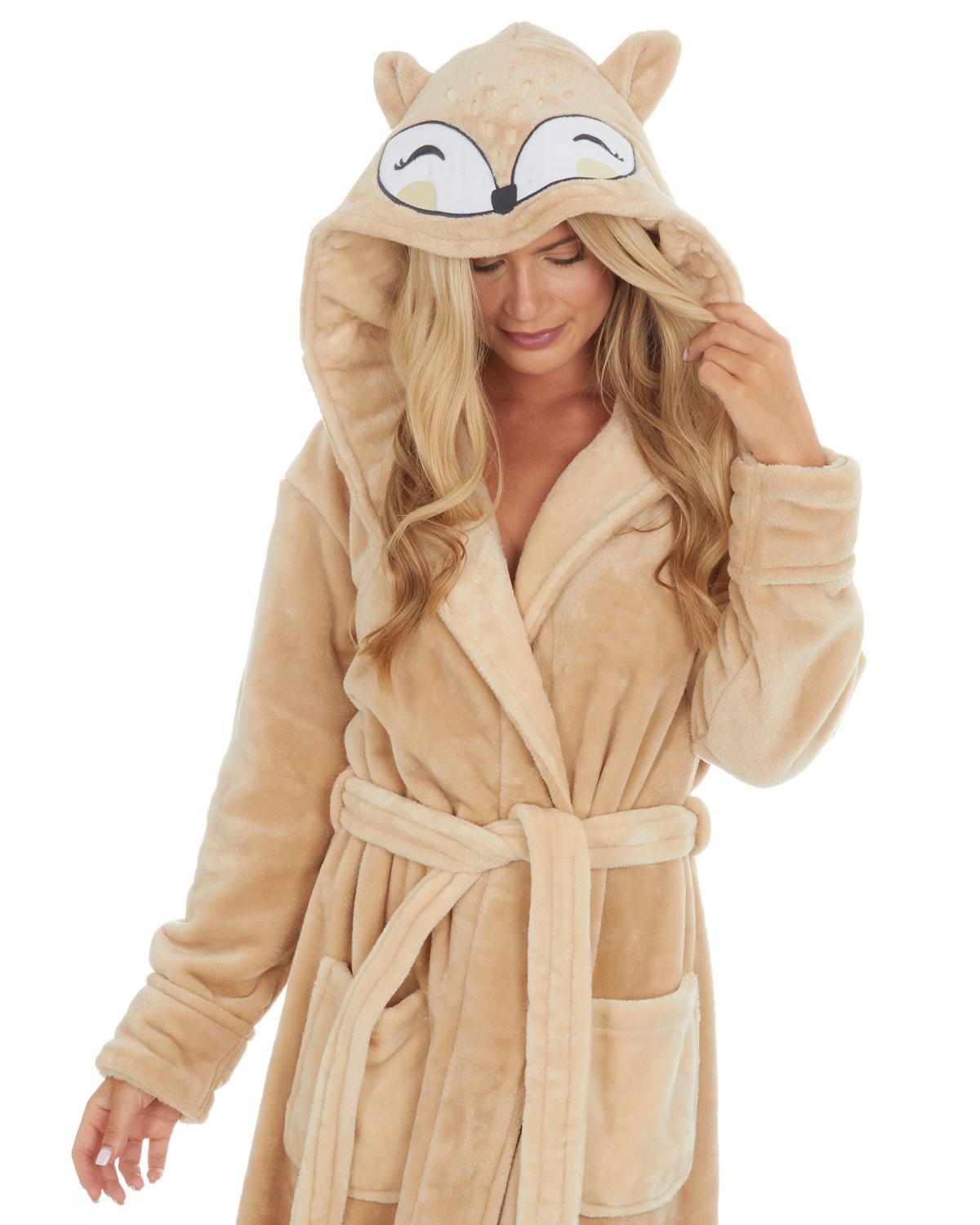 Forever Dreaming Womens Beige Fox Dressing Gown – Slumber Hut