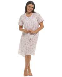 Slumber Hut Womens Woven Short Sleeve Floral Nightie