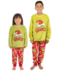 The Grinch Kids Plush Fleece Christmas Pyjamas