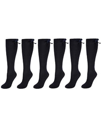 6 Pairs Girls Knee High Socks With Ribbon Bow
