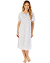 Slenderella Womens Ditsy Print 42" Short Sleeve Jersey Nightdress