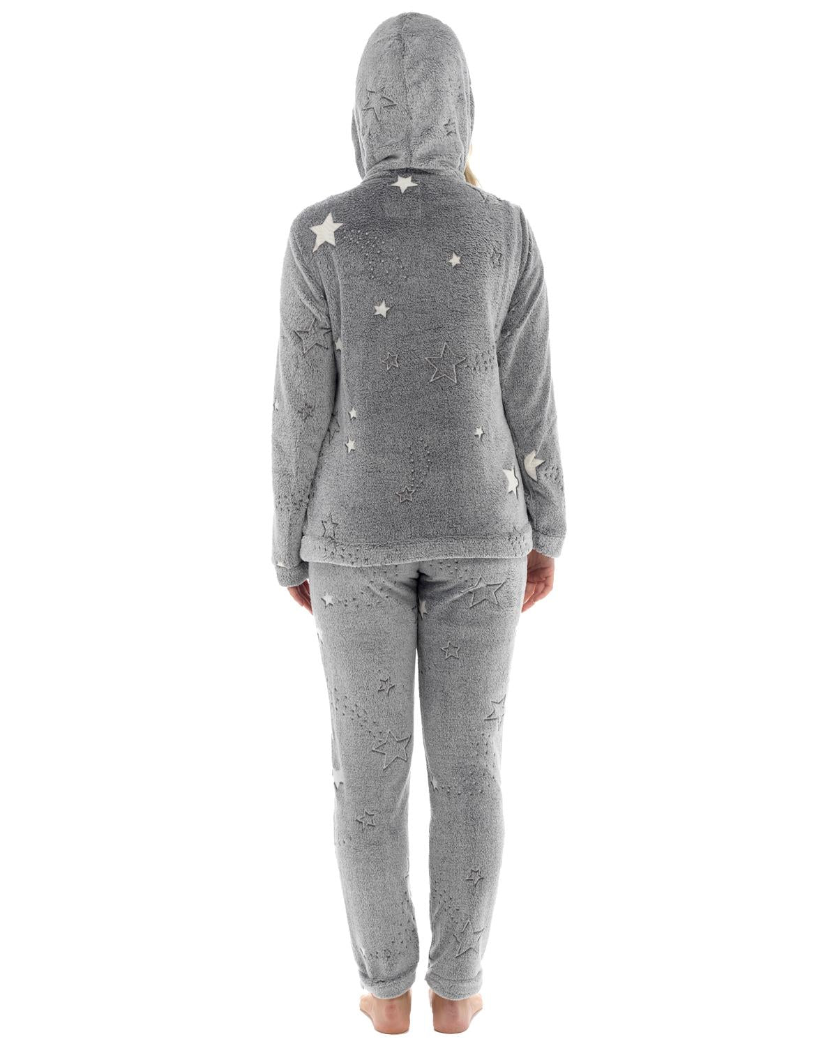 Womens Shooting Stars Hooded Fleece Pyjamas
