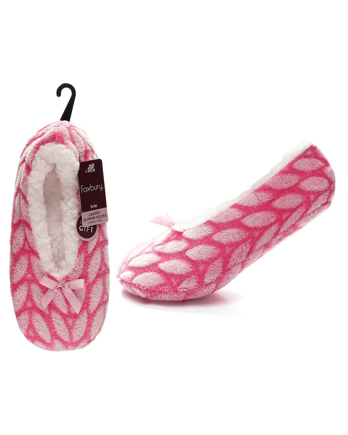 Foxbury Womens Sherpa Lined Leaf Slippers