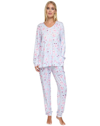 La Marquise Womens 'Floral Reflections' Long Sleeve Pyjamas