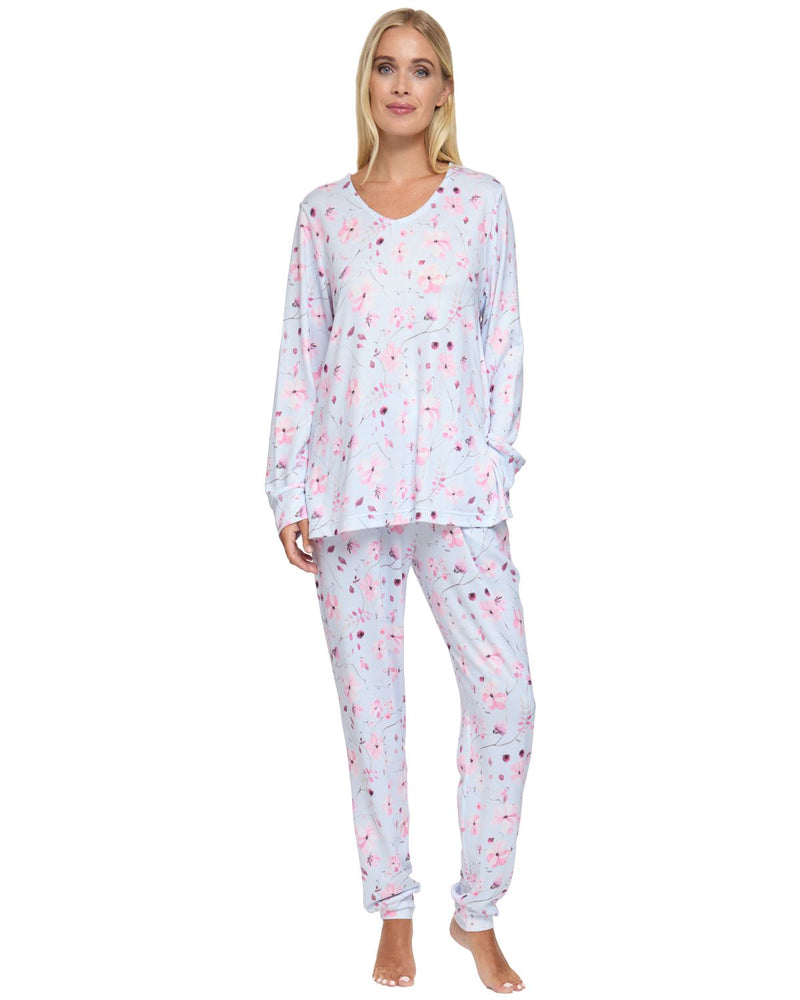 La Marquise Womens 'Floral Reflections' Long Sleeve Pyjamas