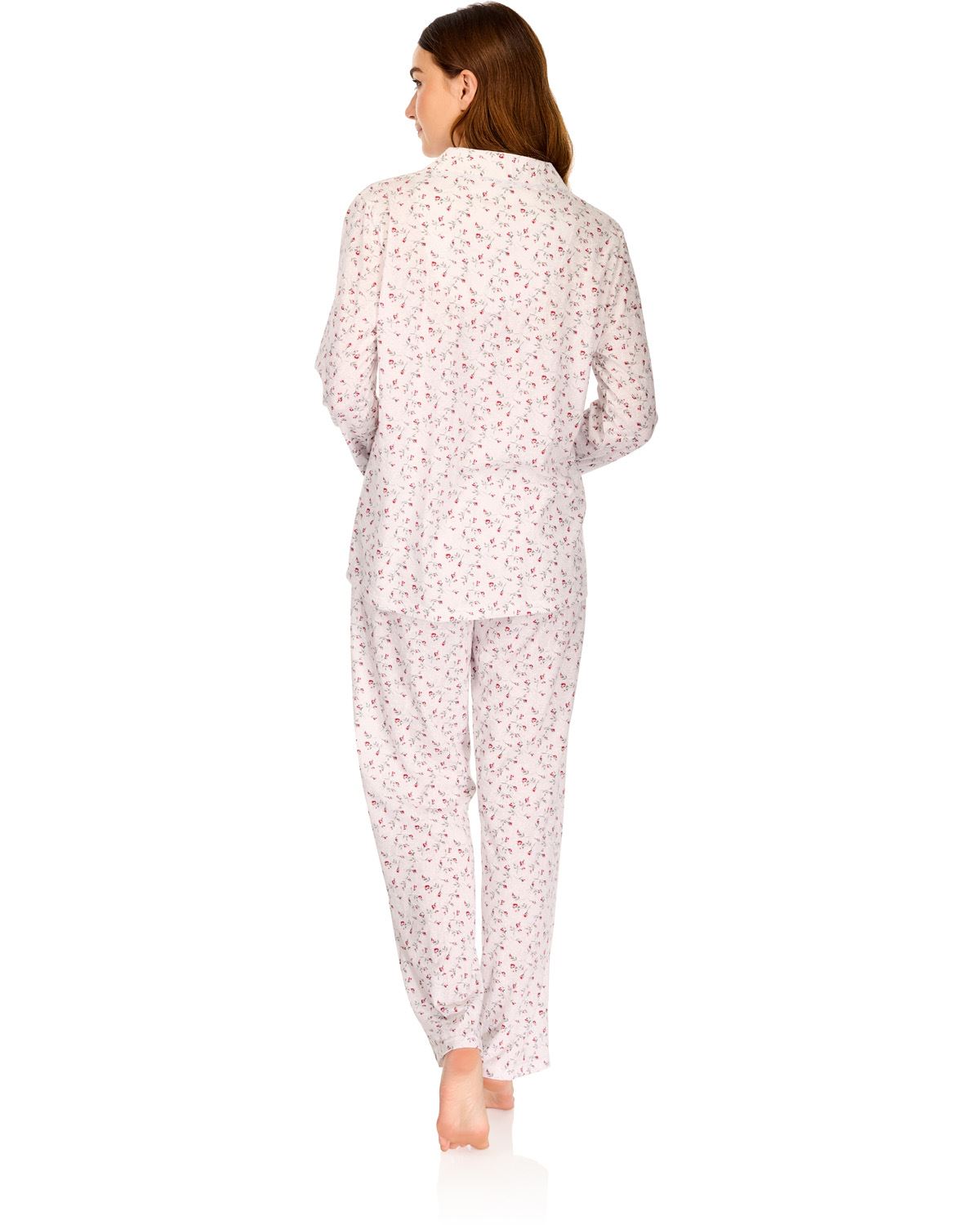 La Marquise Womens 'Velvet Rose' Long Sleeve Button Pyjamas