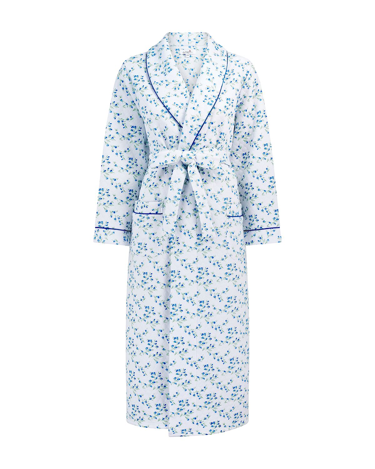 La Marquise Womens 'Moonlit Tulip' Mock Quilt Shawl Collar Robe