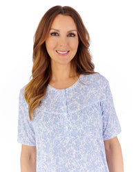 Slenderella Womens Bamboo Cotton 42" Short Sleeve Nightdress