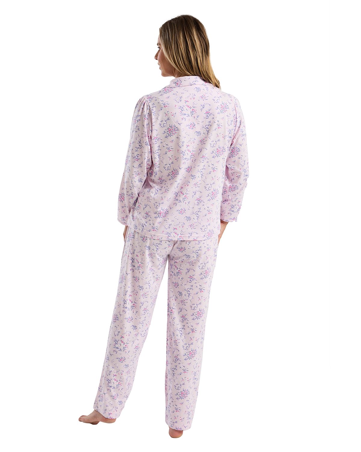 Marlon Ladies Bouquet Pastel Revere Long Sleeve Pyjamas