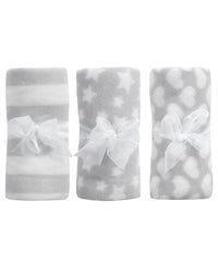 QT Baby 3 Pack Fleece Blanket Set