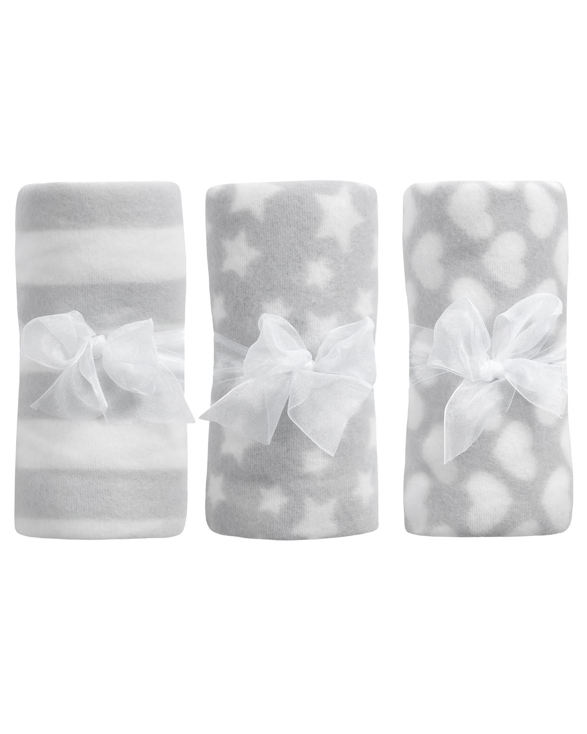 QT Baby 3 Pack Fleece Blanket Set