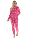 Womens Heart Print Fleece Pyjamas